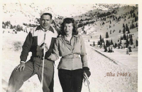 Kip and Pat skiing at Alta in Little Cottonwood Canyon, near Salt Lake City, Utah
